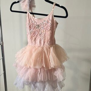 Tutu Du Monde Blush Pink Tiered Tulle Ballet Dress with Sequin Floral Bodice